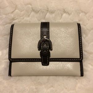 Cream Coach Card Holder Wallet